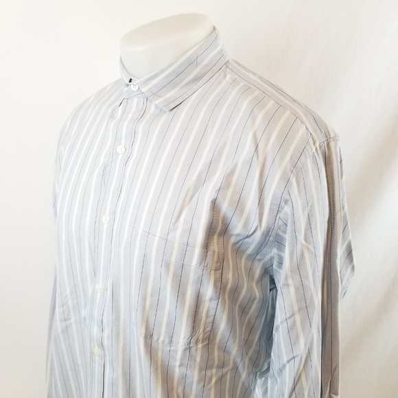 J Crew Mens Button Front Shirt 16.5 Large L/S Blue - Picture 1 of 5